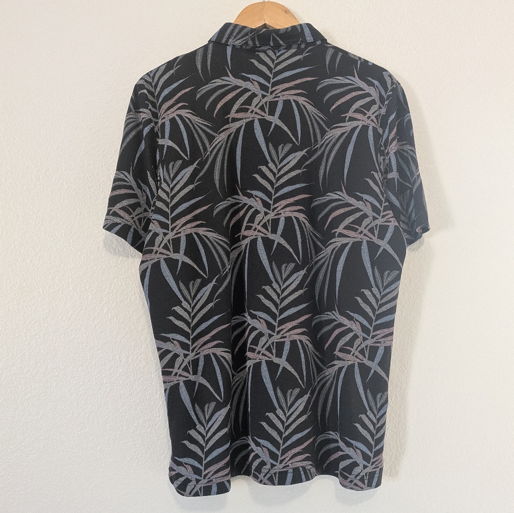 Travis Mathew Pima Cotton Blend Black Tropical Print Golf Polo - Picture 6 of 8